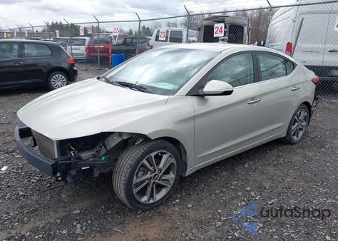 2017 Hyundai Elantra Limited из США, поврежденный, VIN 5NPD84LFXHH026217